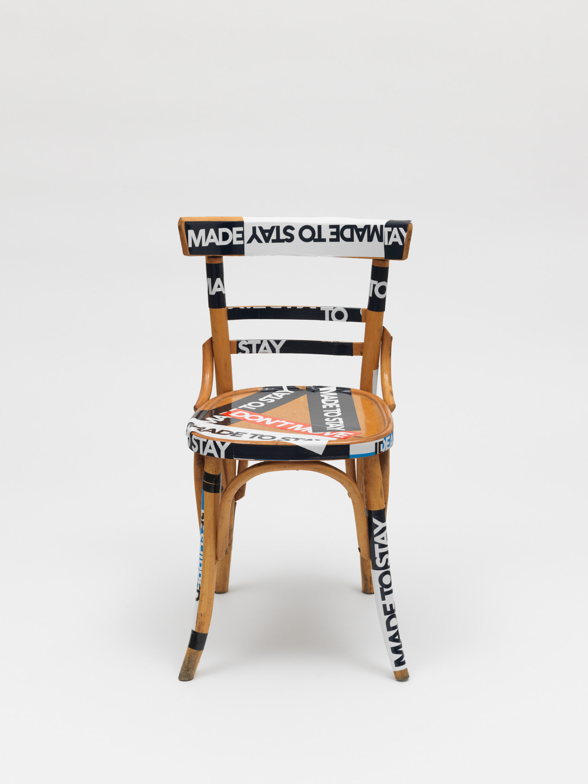 Product image: Kafeneion Chair, modified by Evi & Finn, claim stickers, 2022 Athens, 4.6 tons