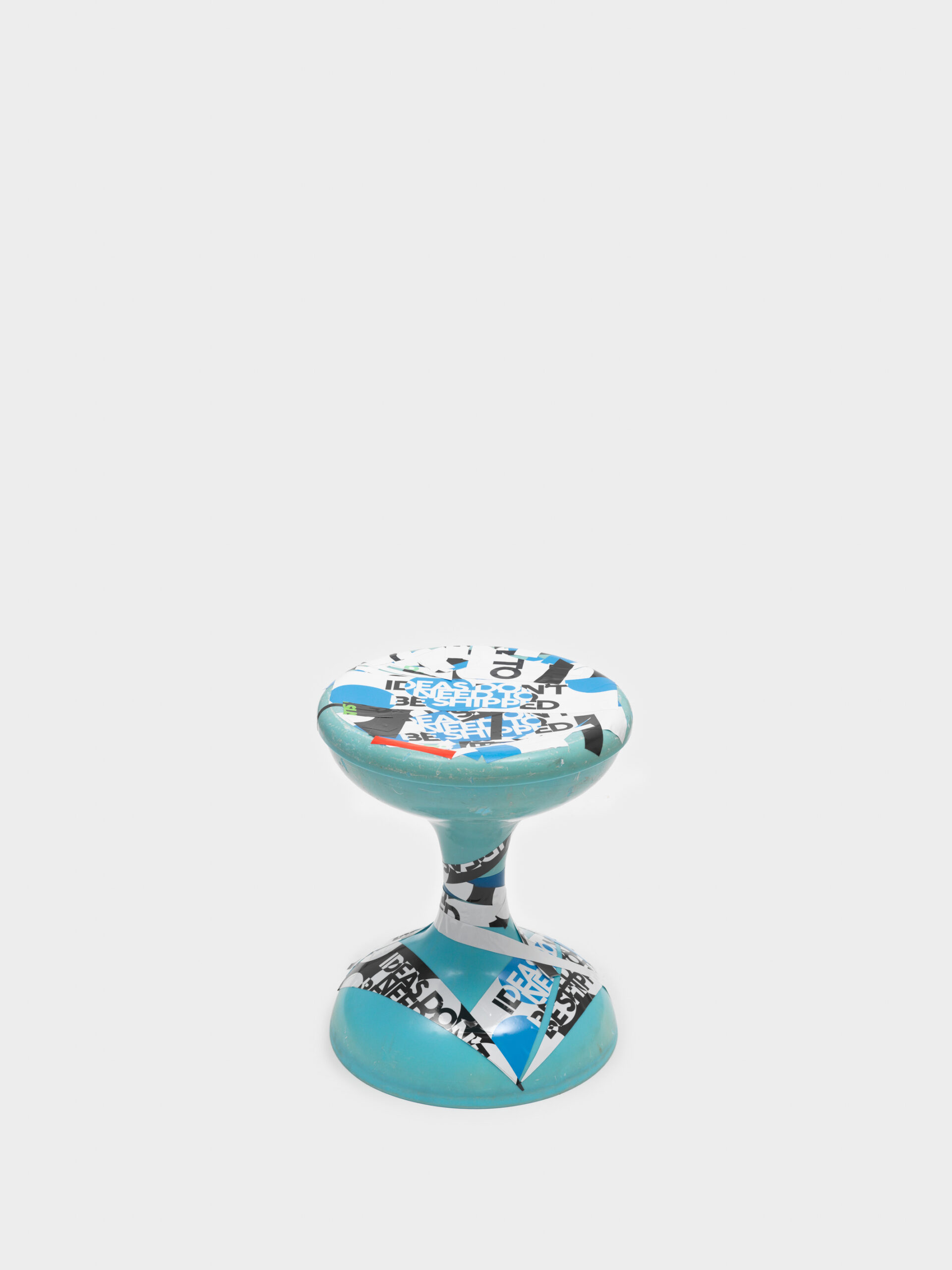 Product image: Vintage Plastic Stool, modified by Evi, claim stickers, 2022 Athens, 4.6 tons