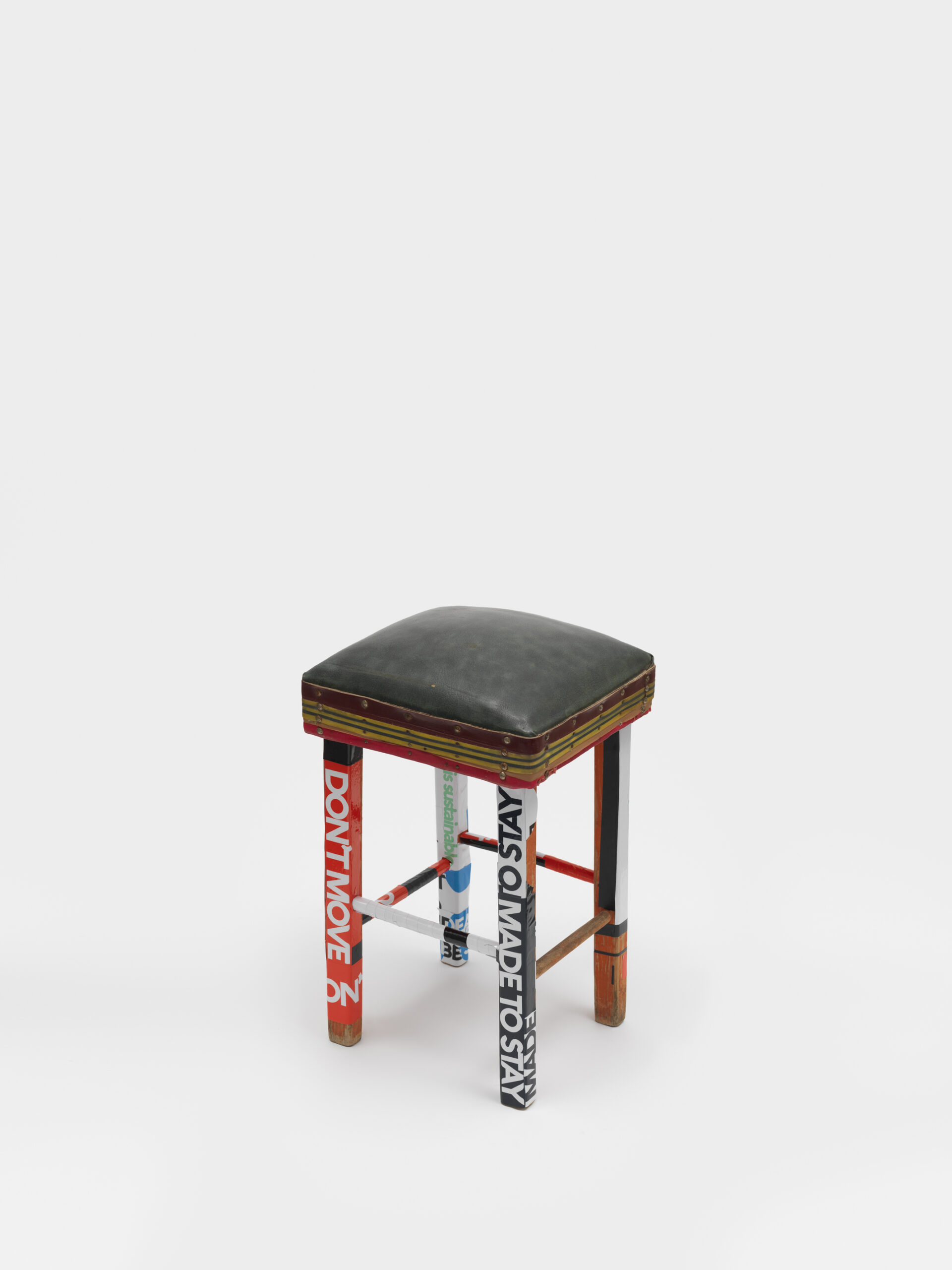 Product image: Cushion Stool, modified by Evi, claim stickers, 2022 Athens, 4.6 tons