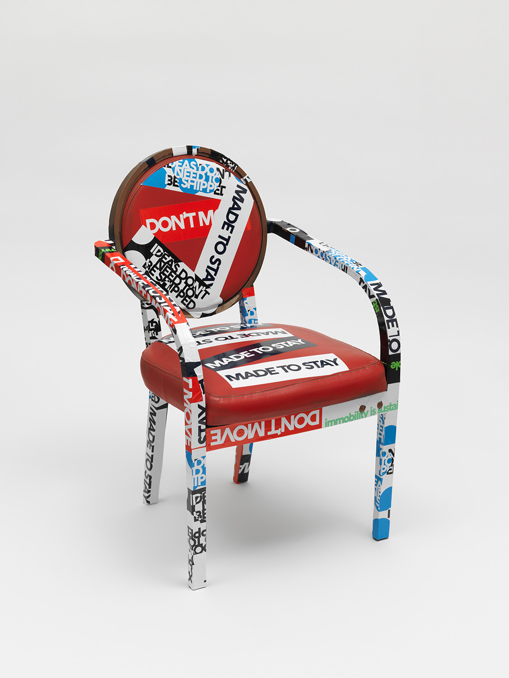Product image: Vintage Chair, modified by Evi, claim stickers, 2022 Athens, 4.6 tons
